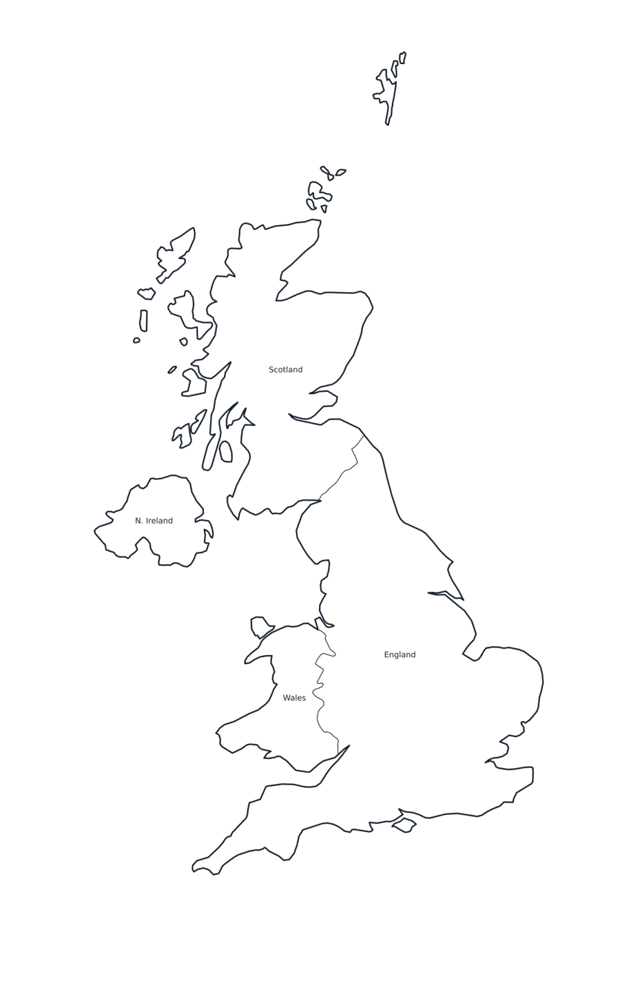 Labeled Map of United Kingdom