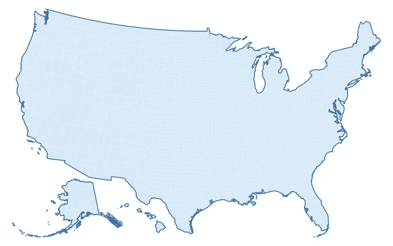 Blank Practice Counties Map