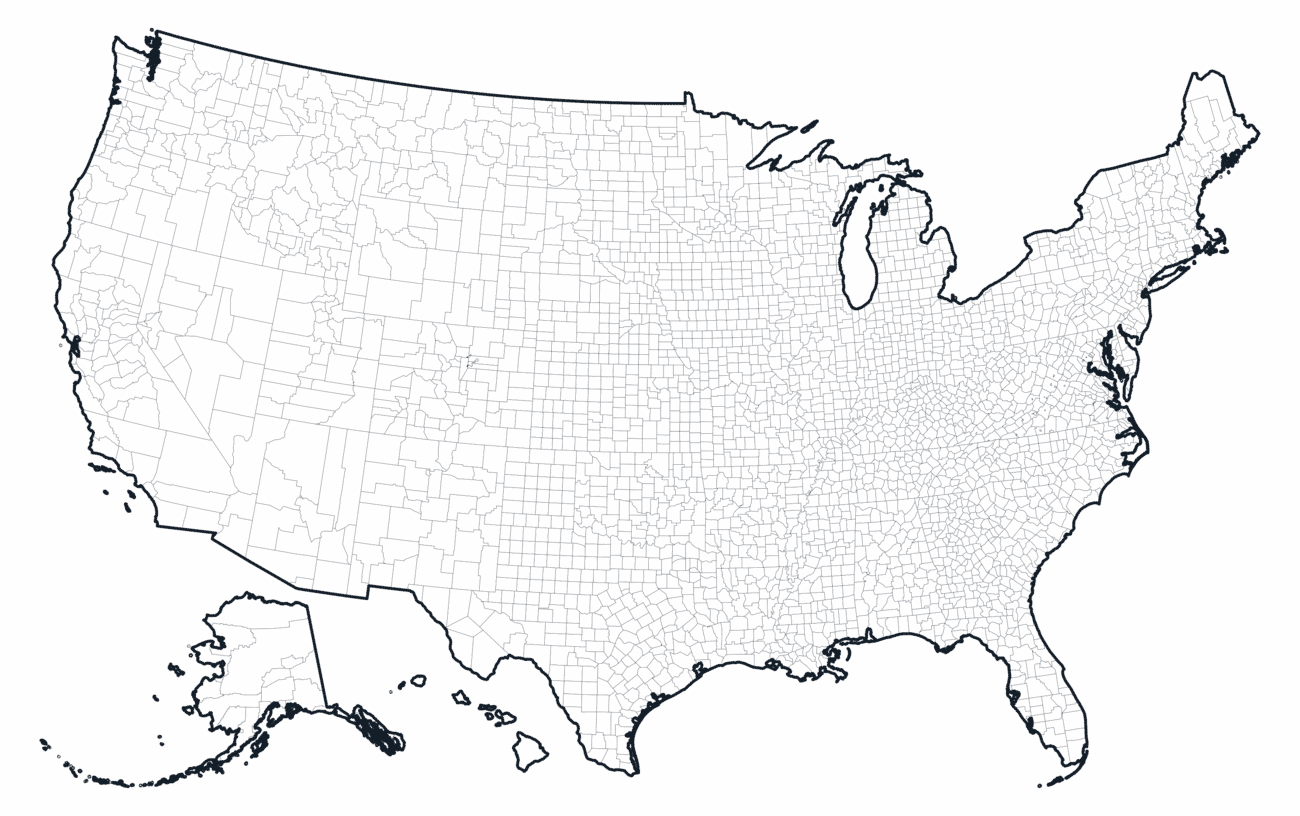 Counties Borders Map