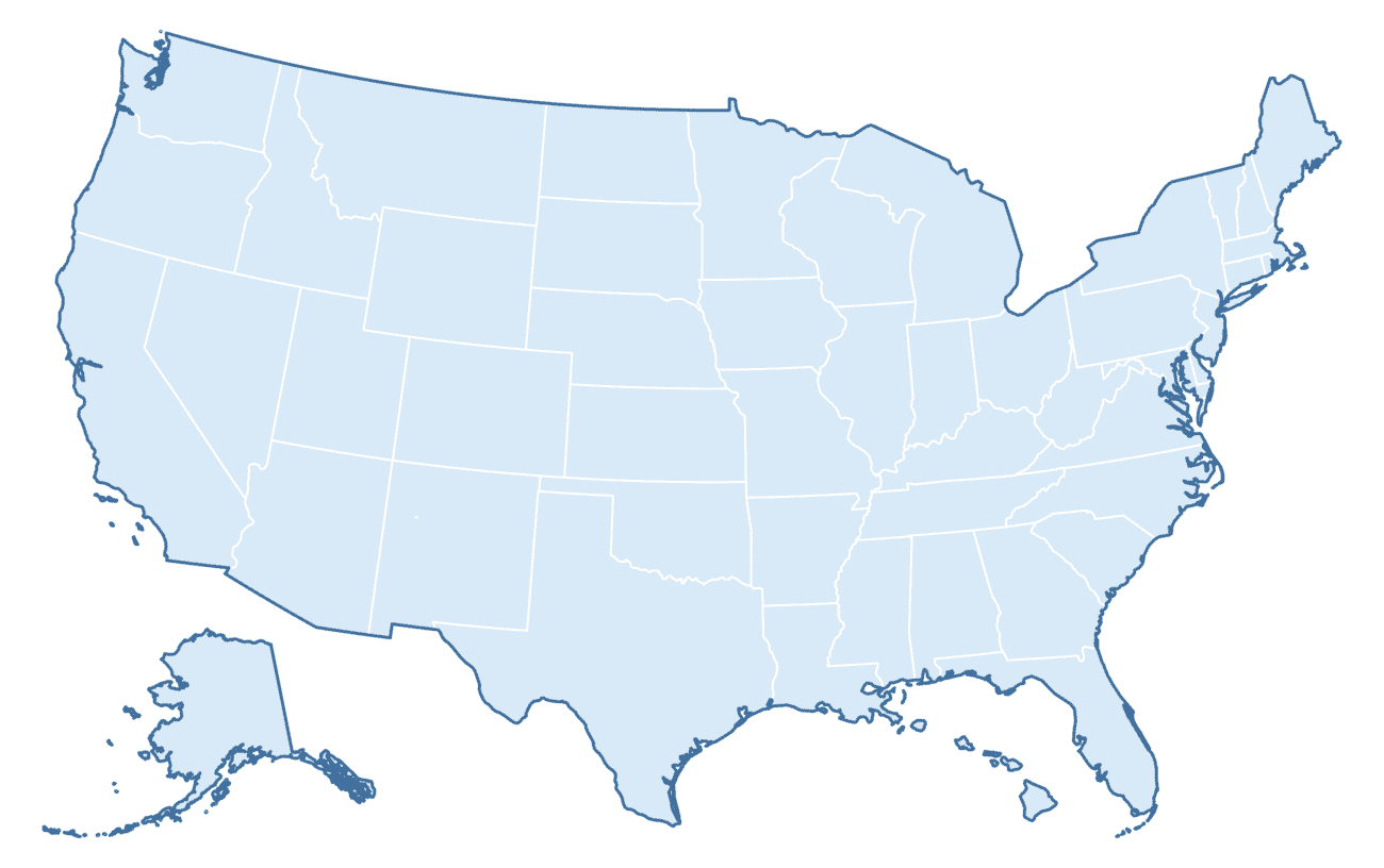 Blank Practice Map of United States