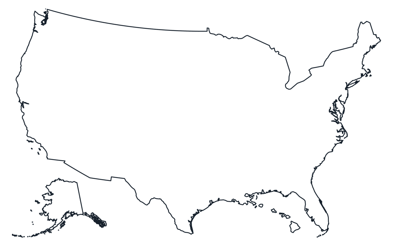 Blank Outline Map of United States