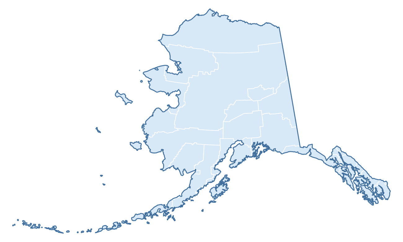 Blank Practice Map of Alaska