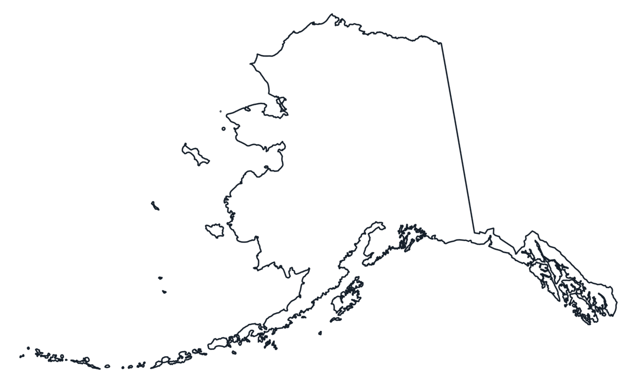 Blank Outline Map of Alaska