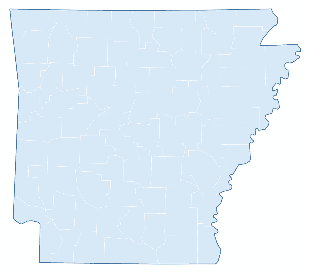 Blank Practice Map of Arkansas