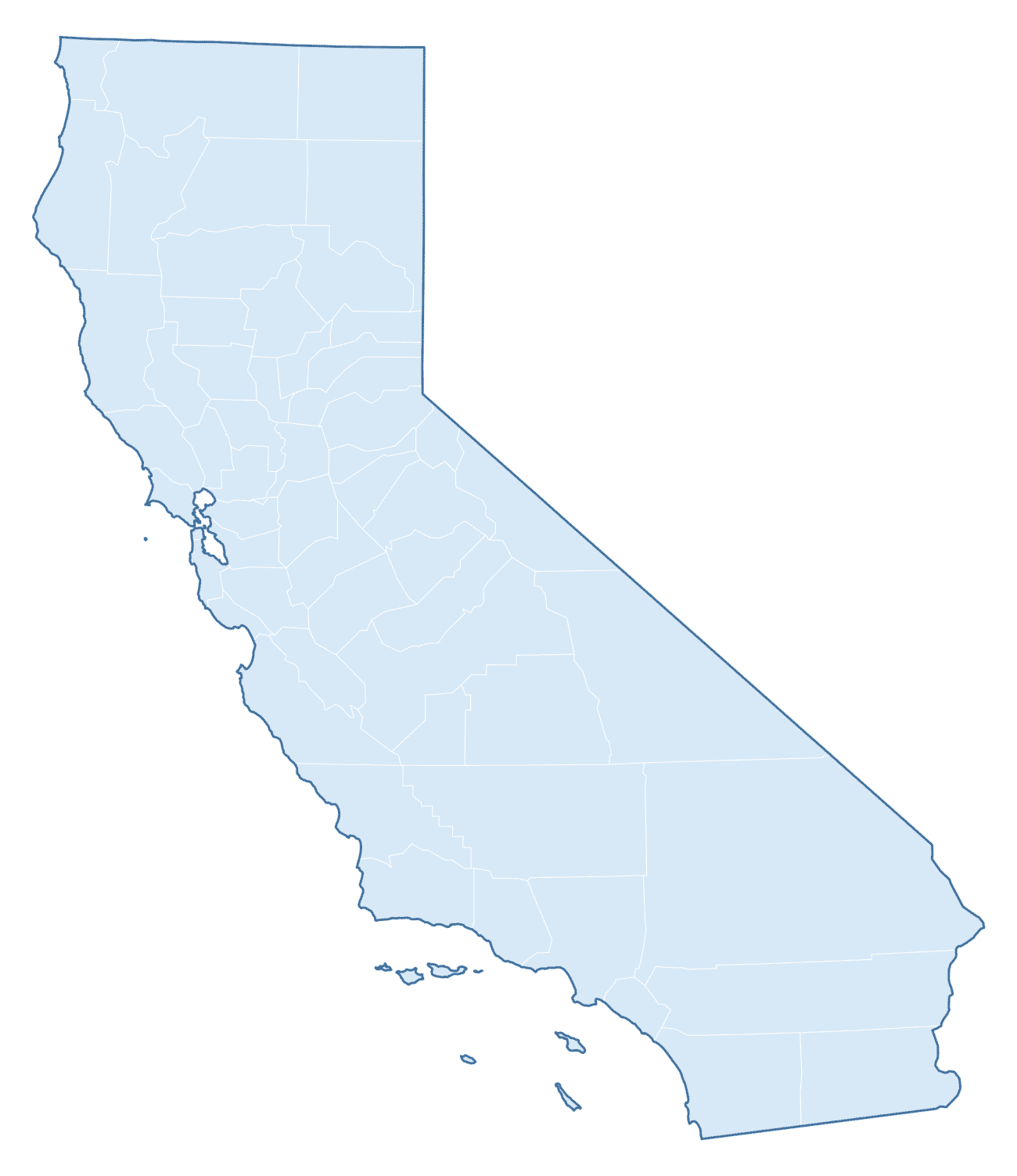 Blank Practice Map of California
