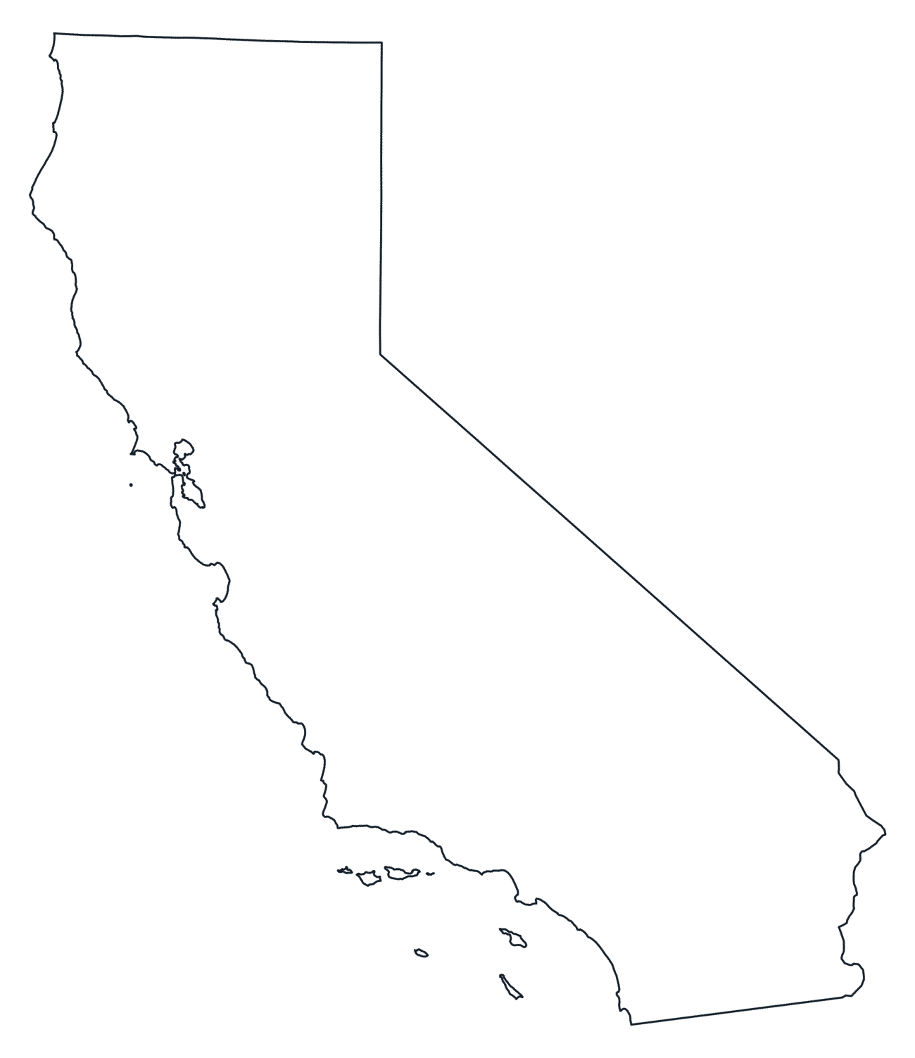 Blank Outline Map of California