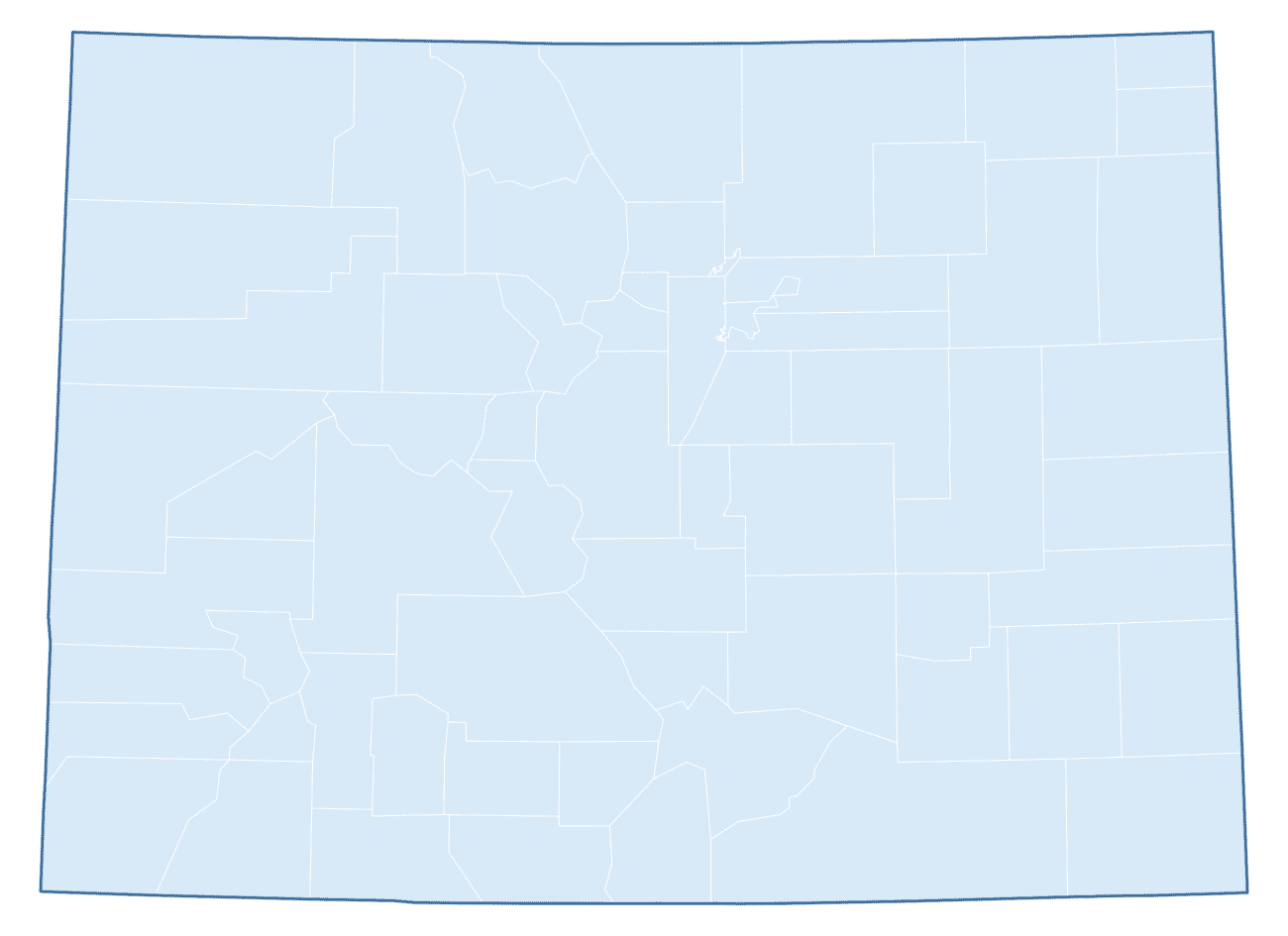 Blank Practice Map of Colorado