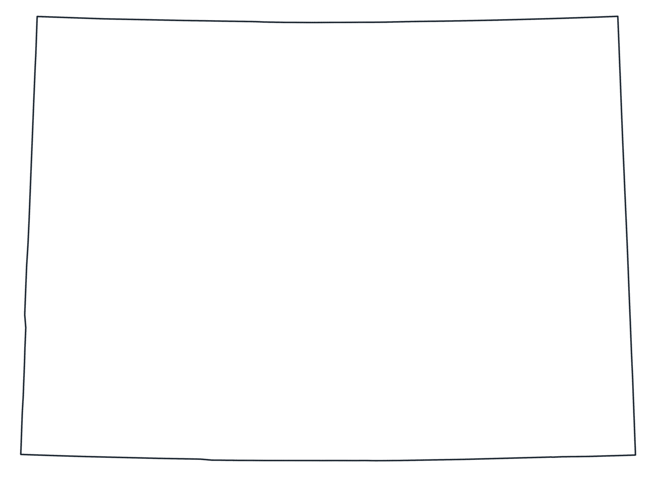 Blank Outline Map of Colorado