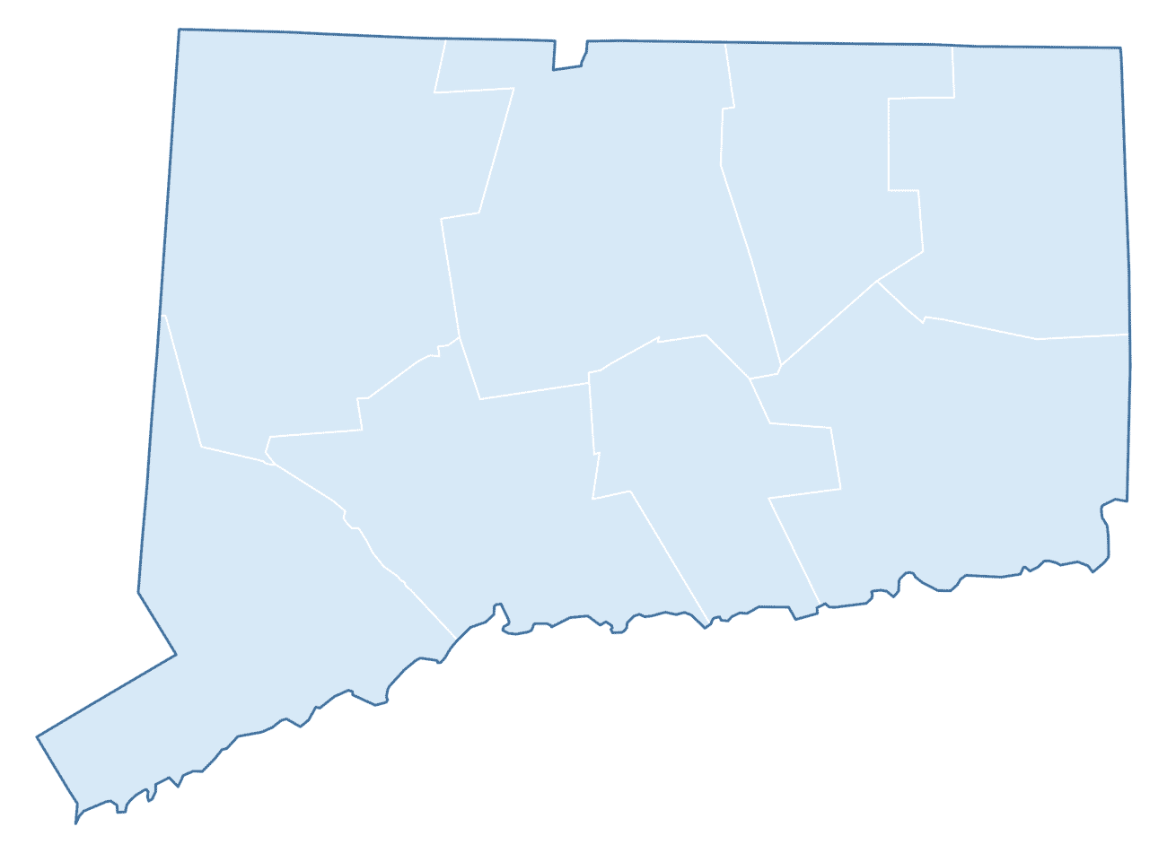Blank Practice Map of Connecticut