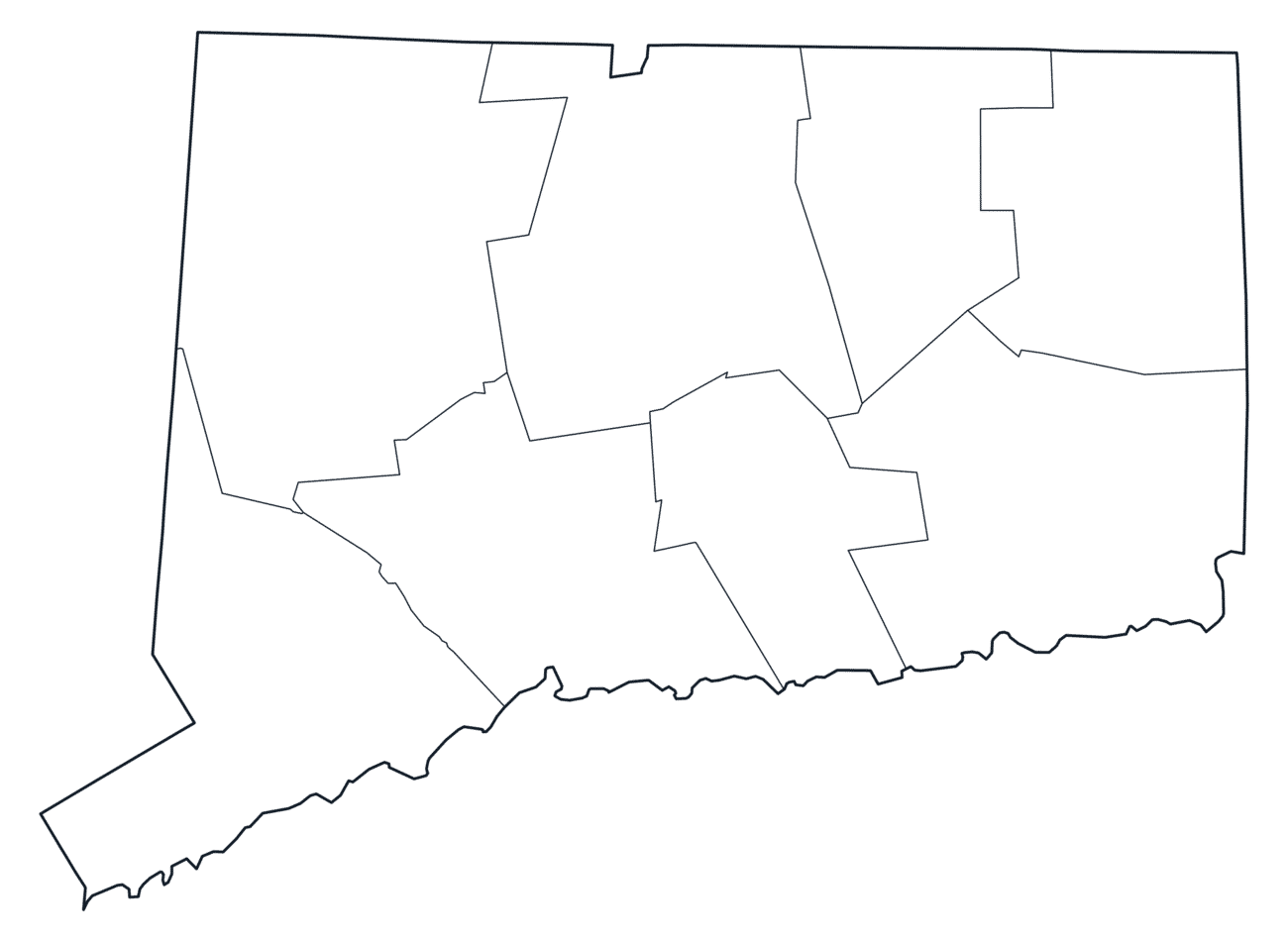 Connecticut County Map