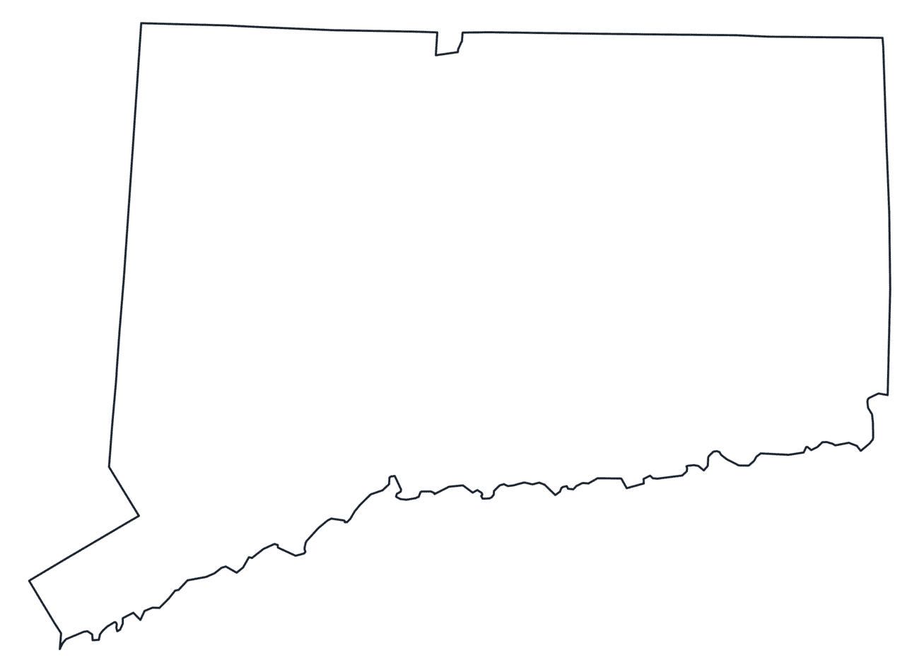 Blank Outline Map of Connecticut