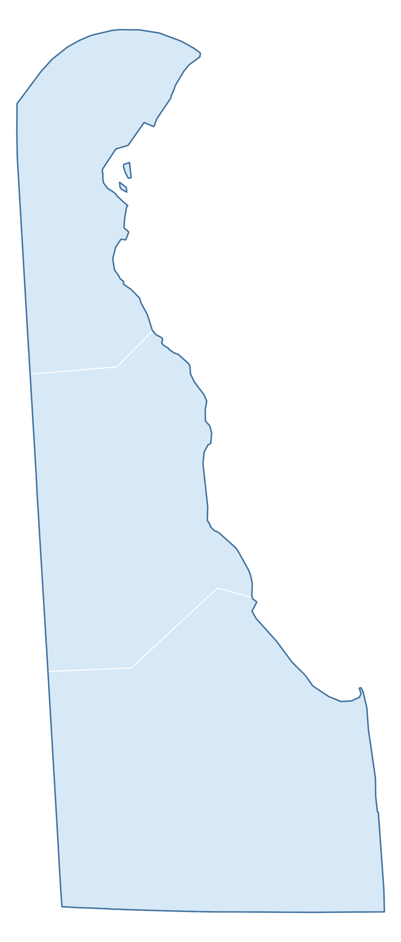 Blank Practice Map of Delaware