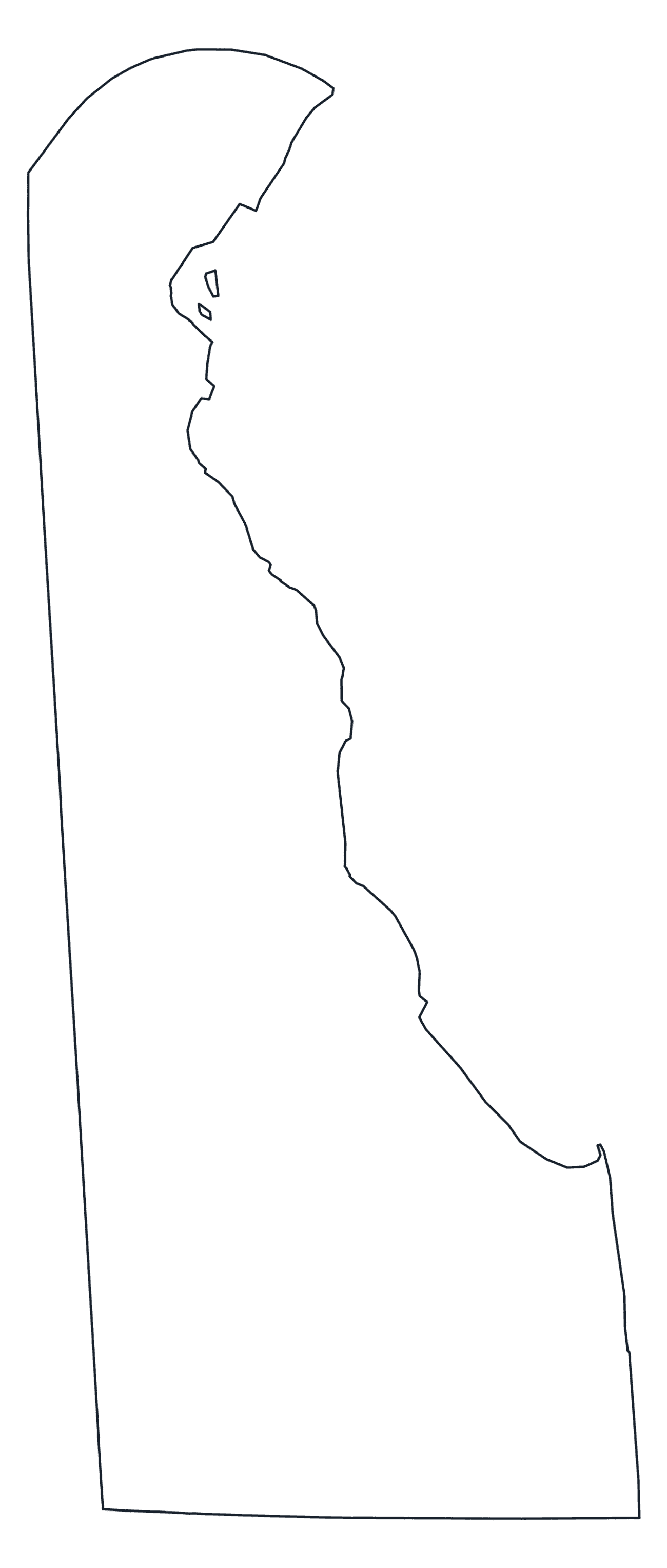 Blank Outline Map of Delaware
