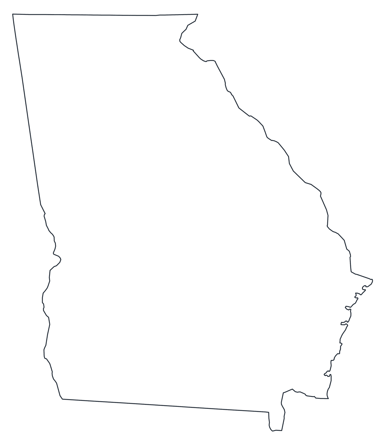 Blank Outline Map of Georgia