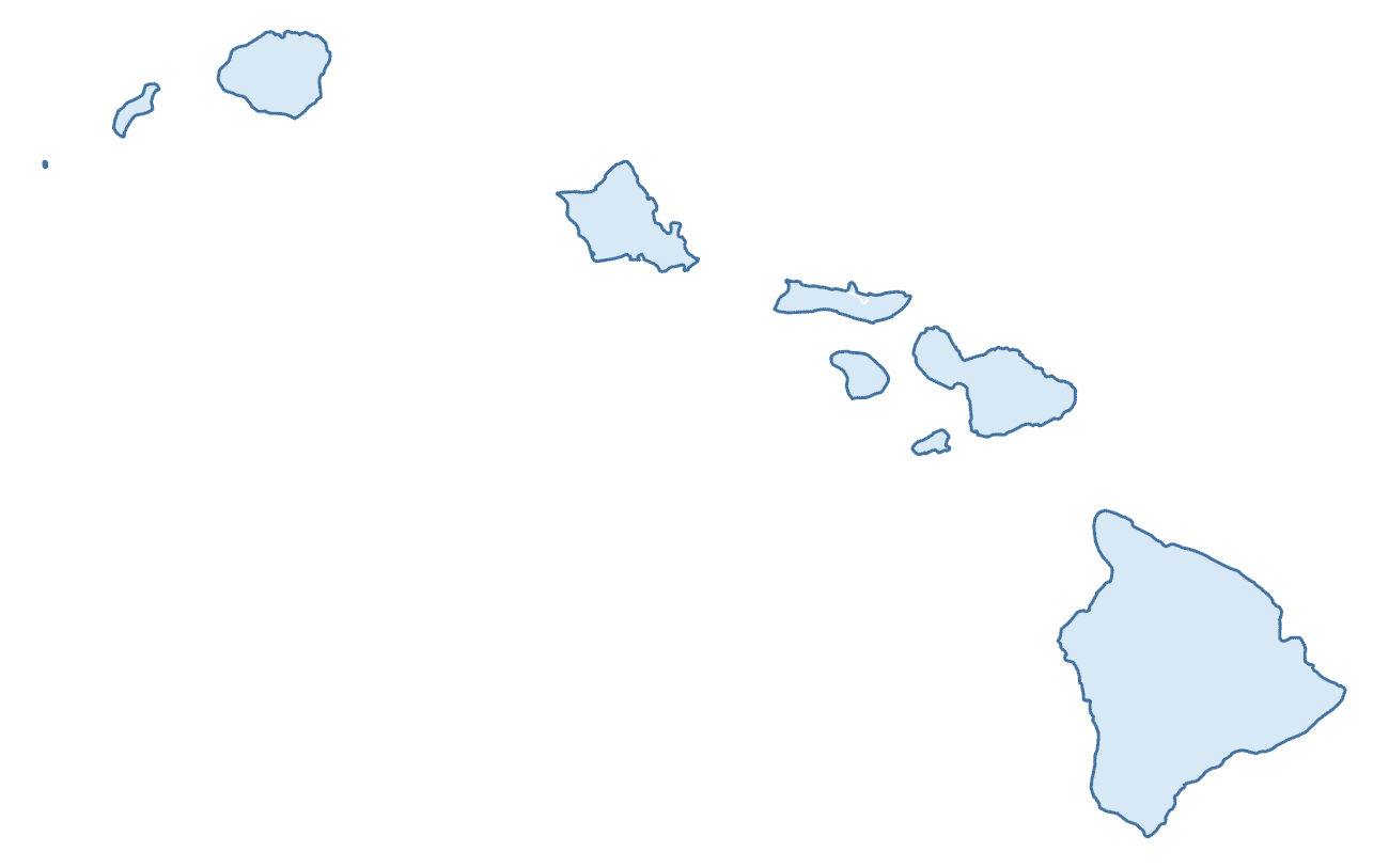 Blank Practice Map of Hawaii
