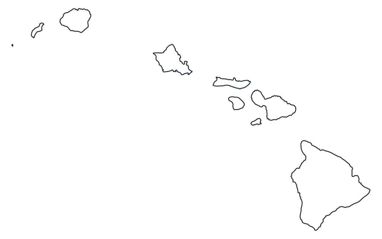 Blank Outline Map of Hawaii