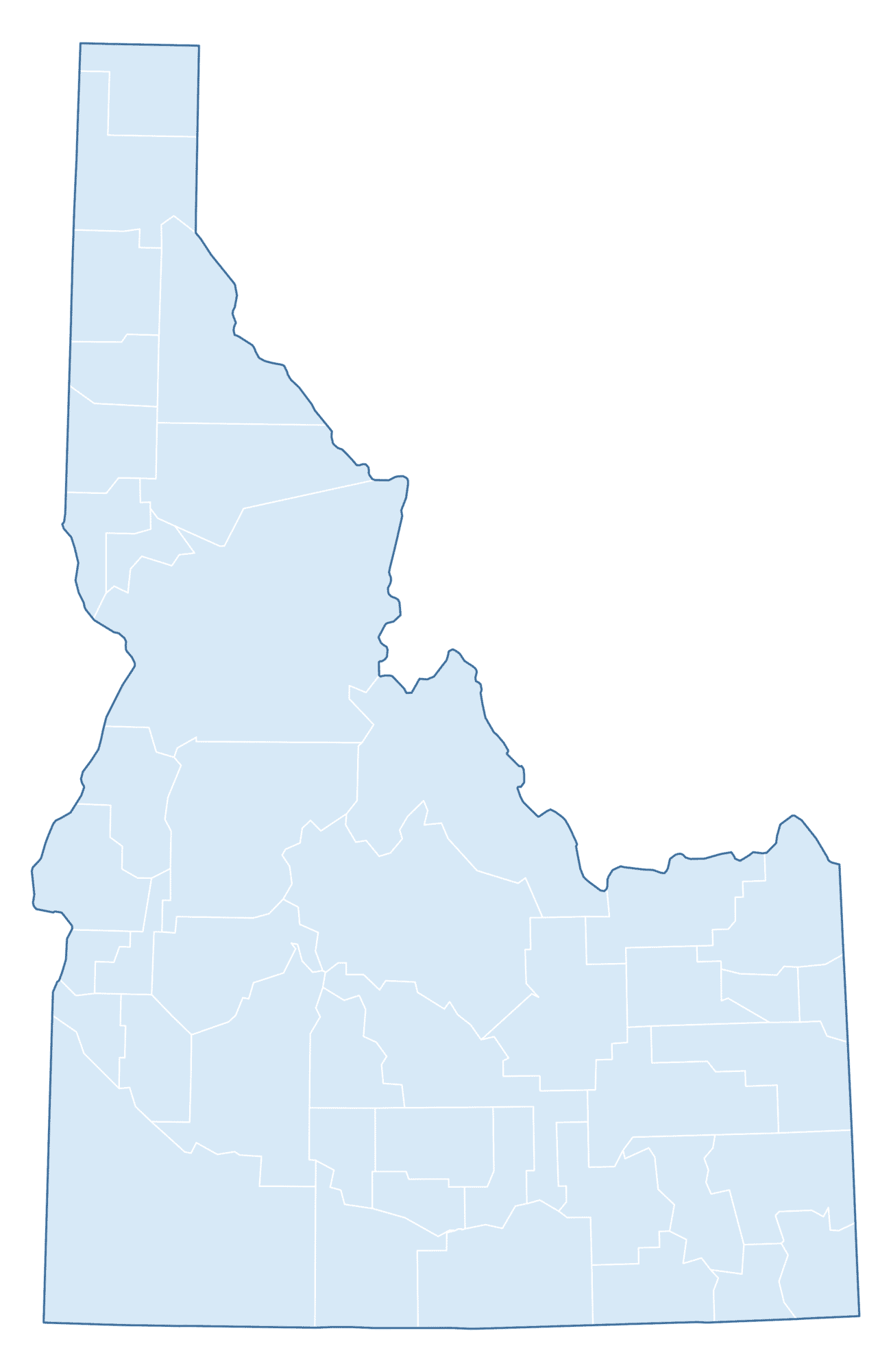 Blank Practice Map of Idaho