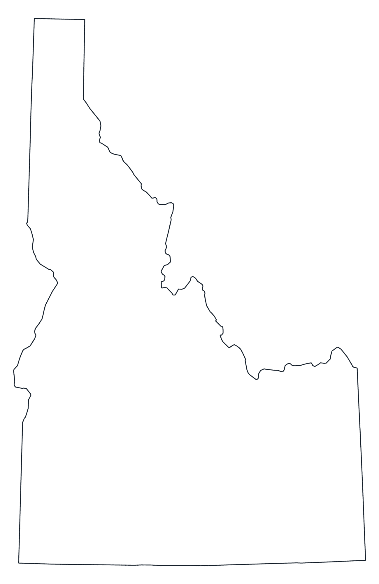 Blank Outline Map of Idaho