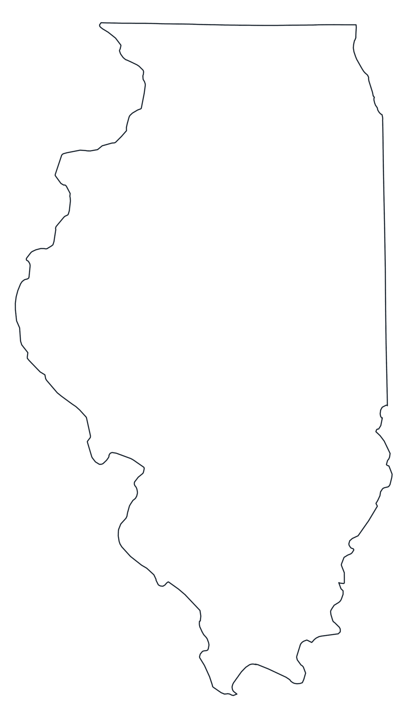 Blank Outline Map of Illinois