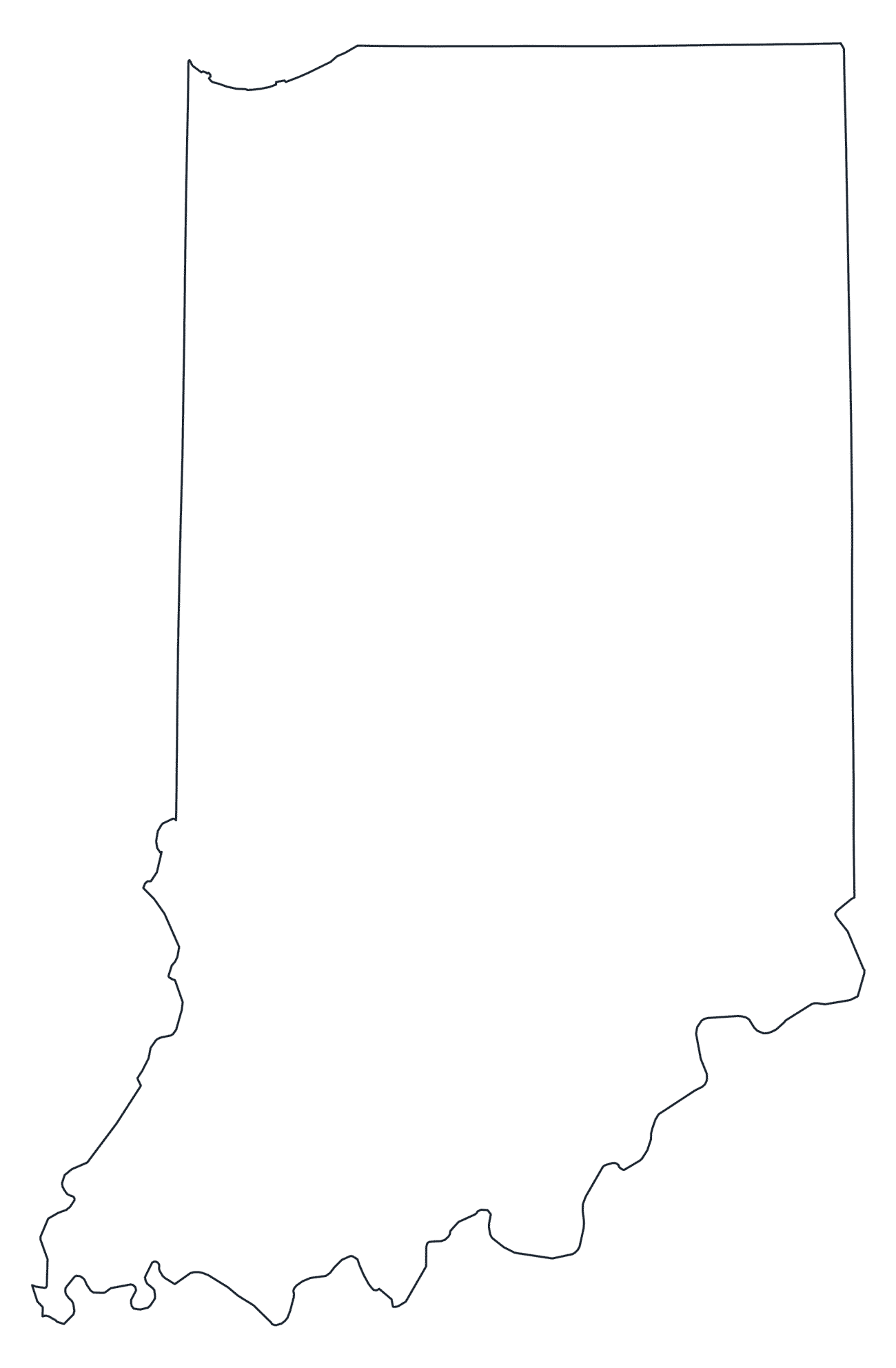 Blank Outline Map of Indiana