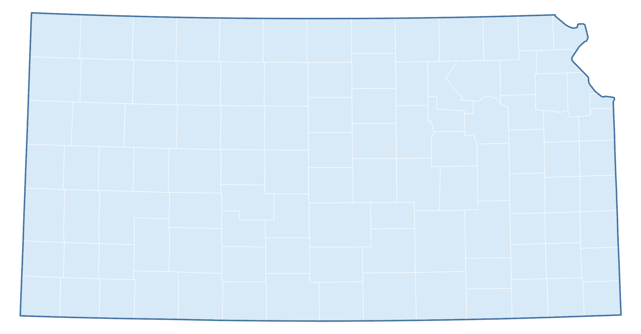 Blank Practice Map of Kansas