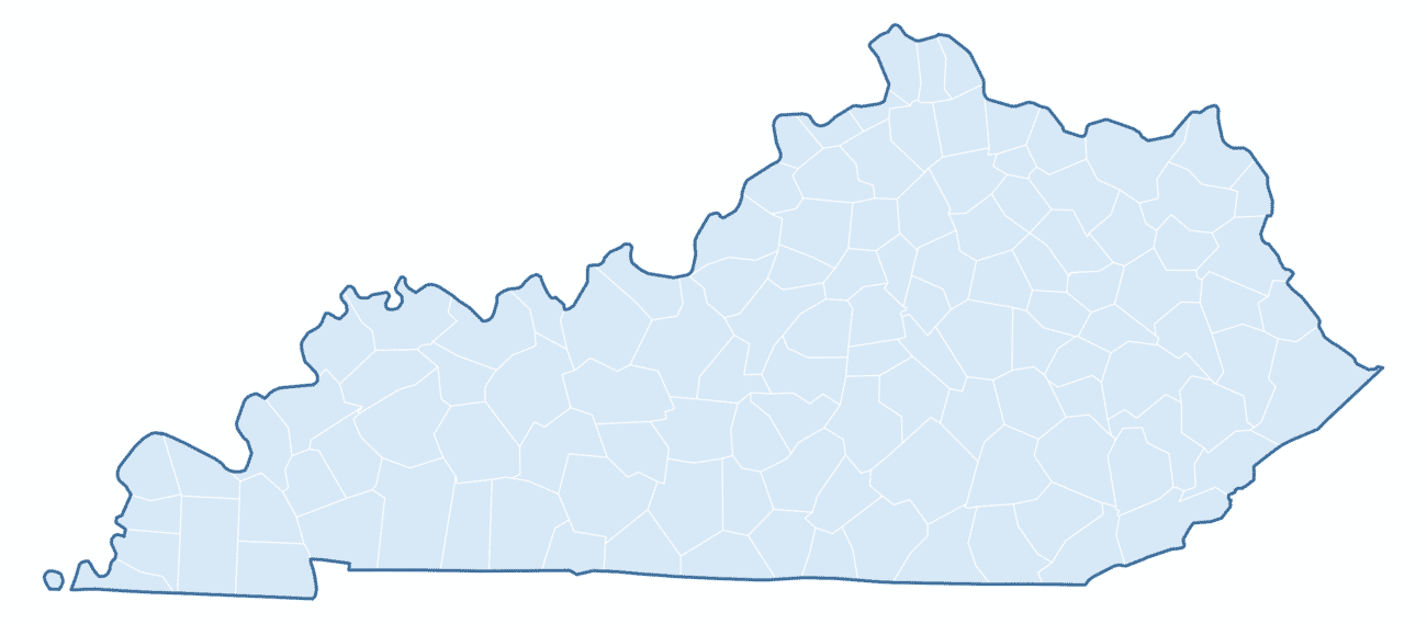Blank Practice Map of Kentucky