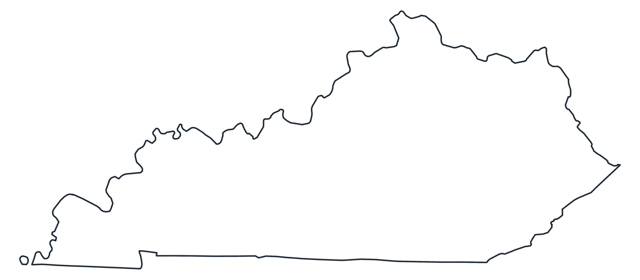Blank Outline Map of Kentucky