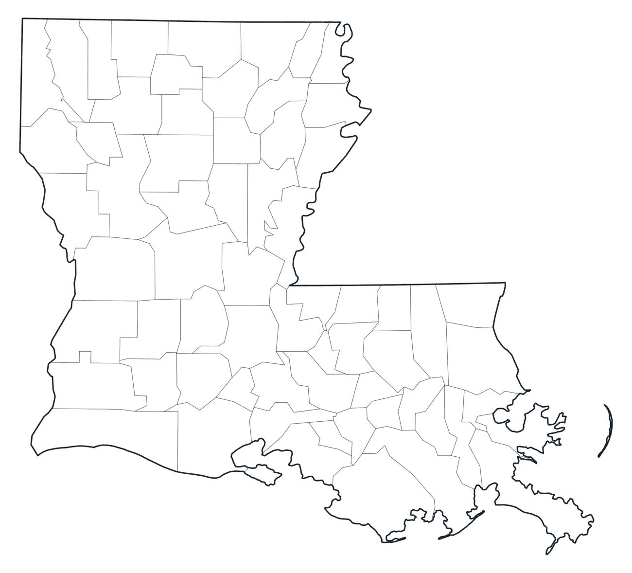 Louisiana County Map
