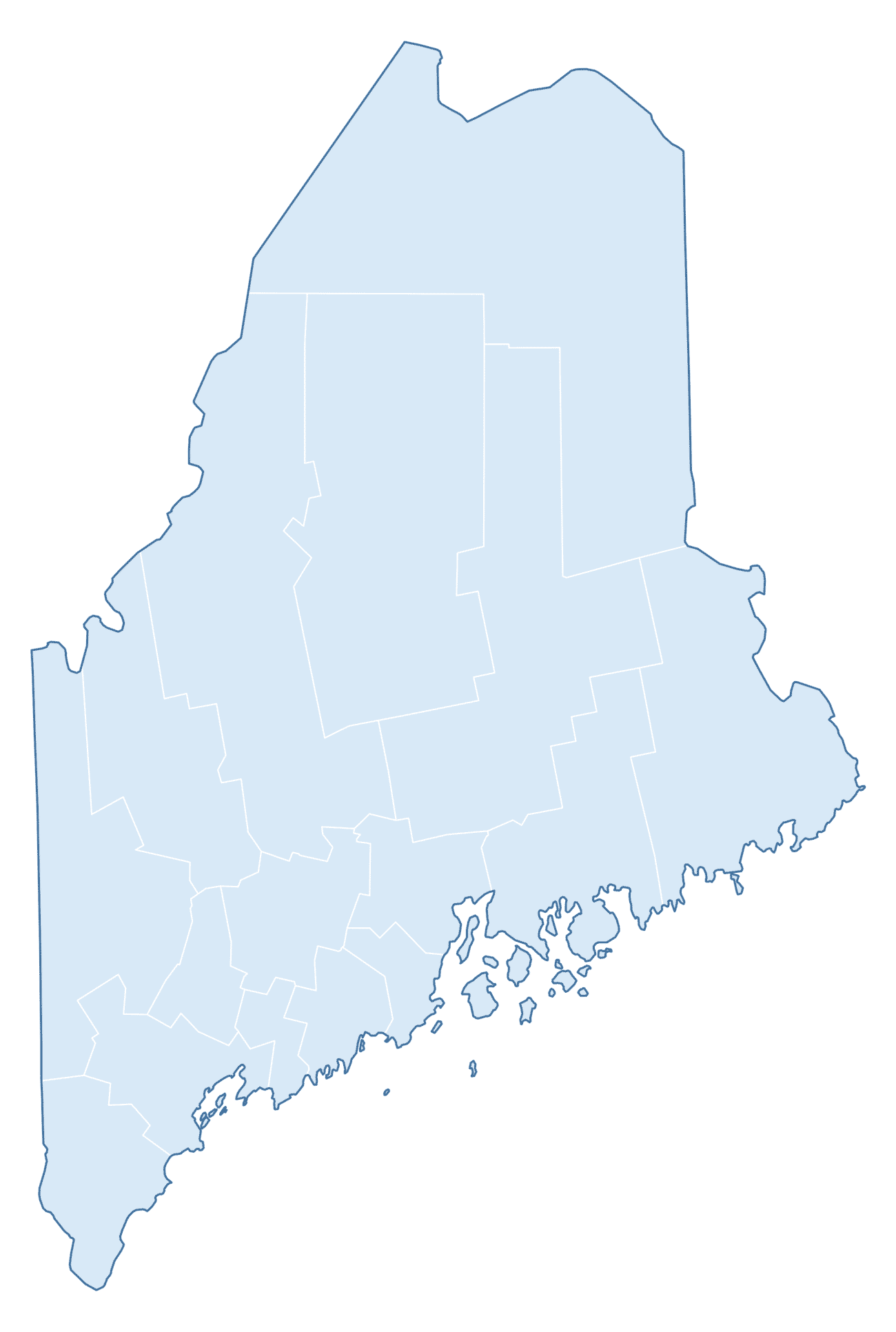 Blank Practice Map of Maine