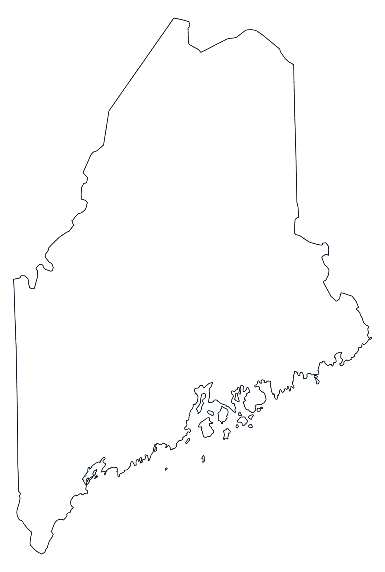 Blank Outline Map of Maine