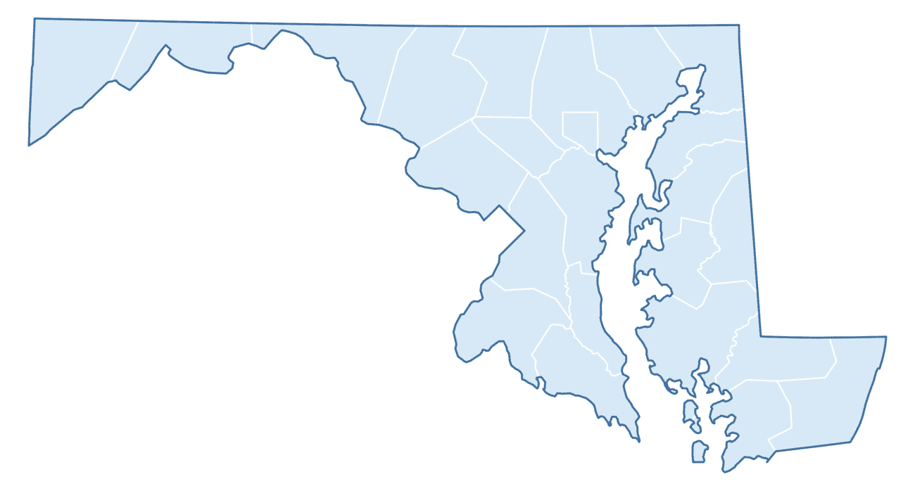 Blank Practice Map of Maryland