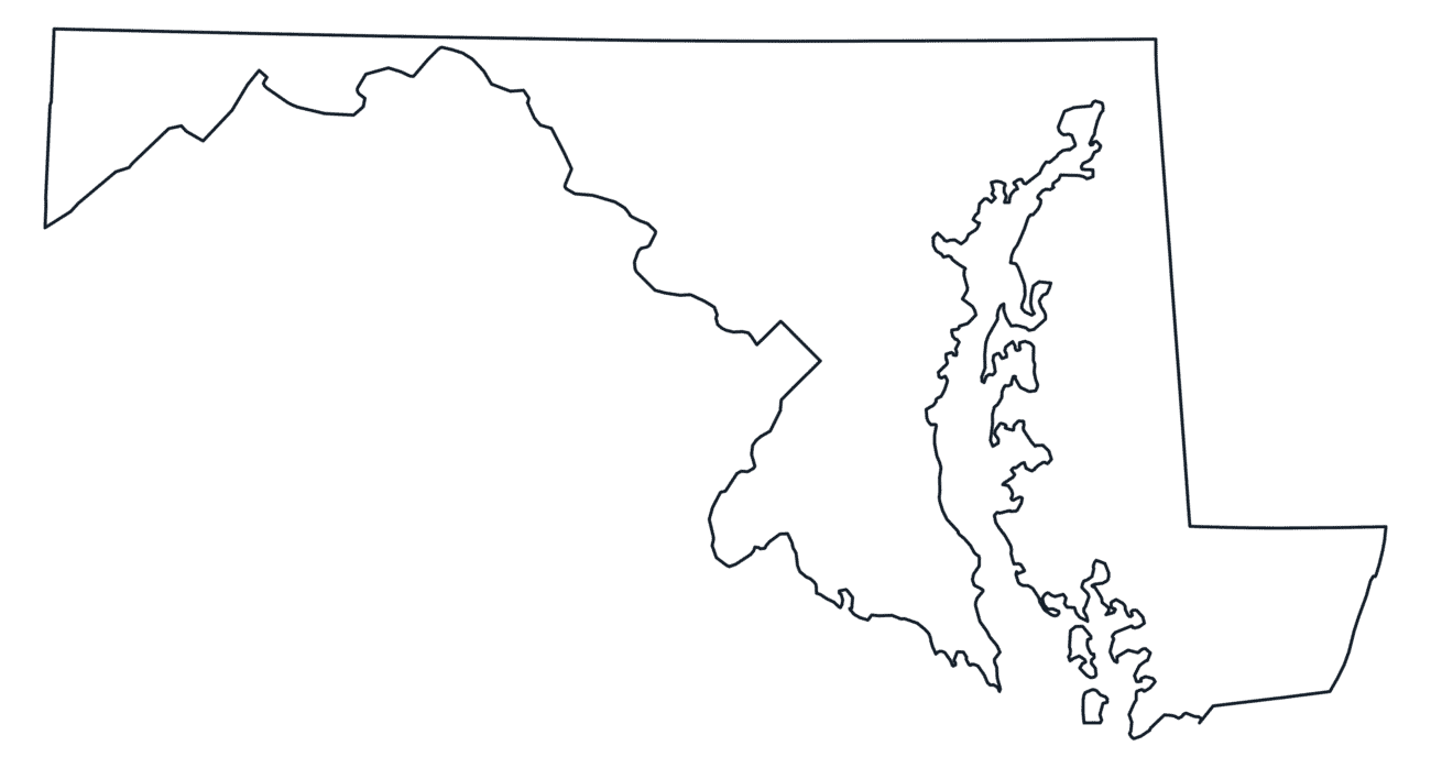 Blank Outline Map of Maryland