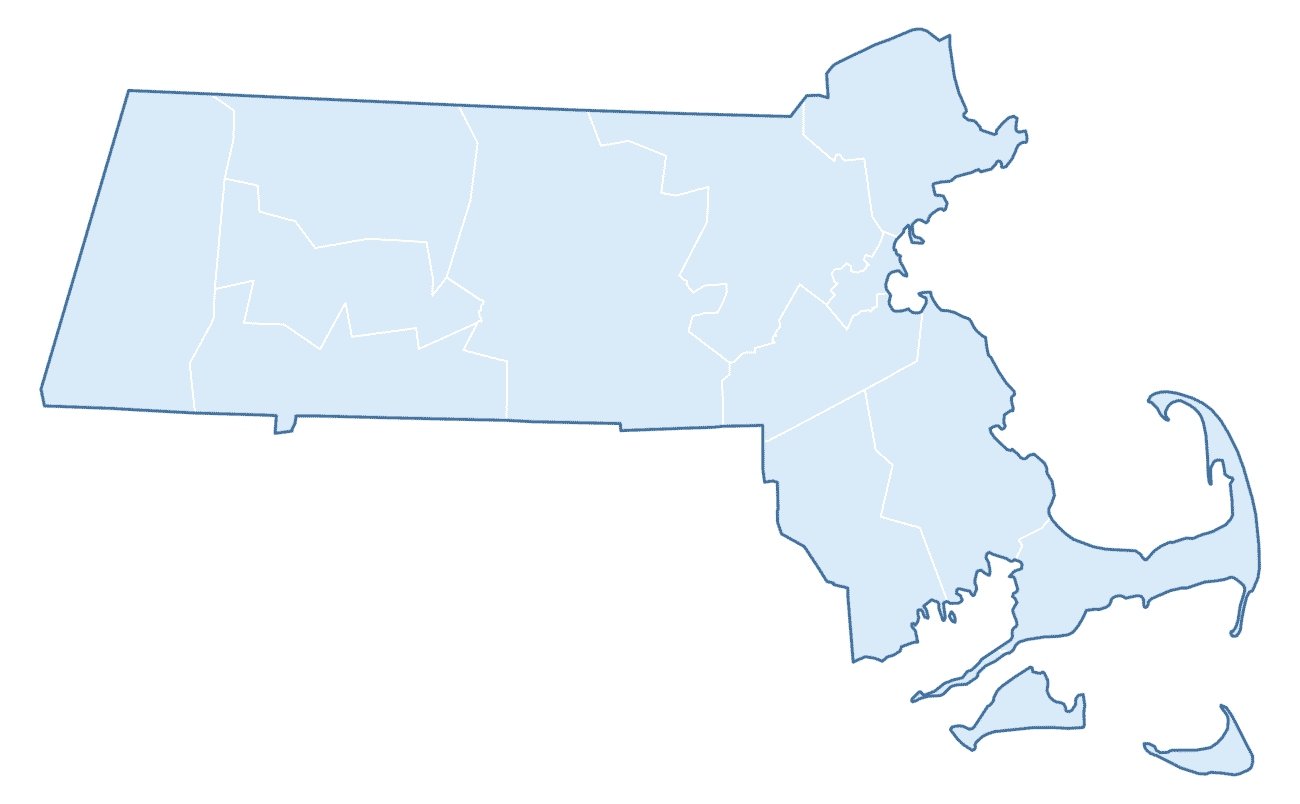 Blank Practice Map of Massachusetts