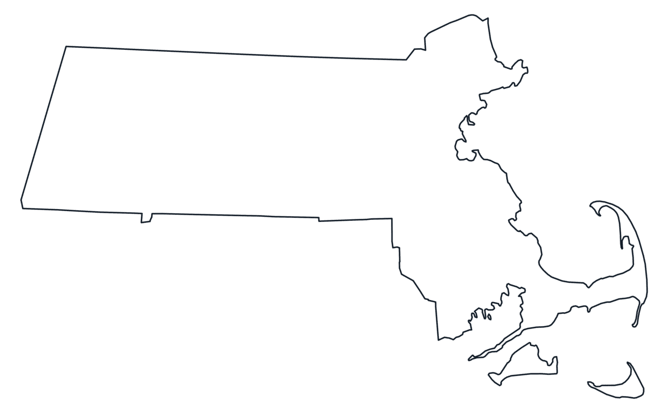 Blank Outline Map of Massachusetts