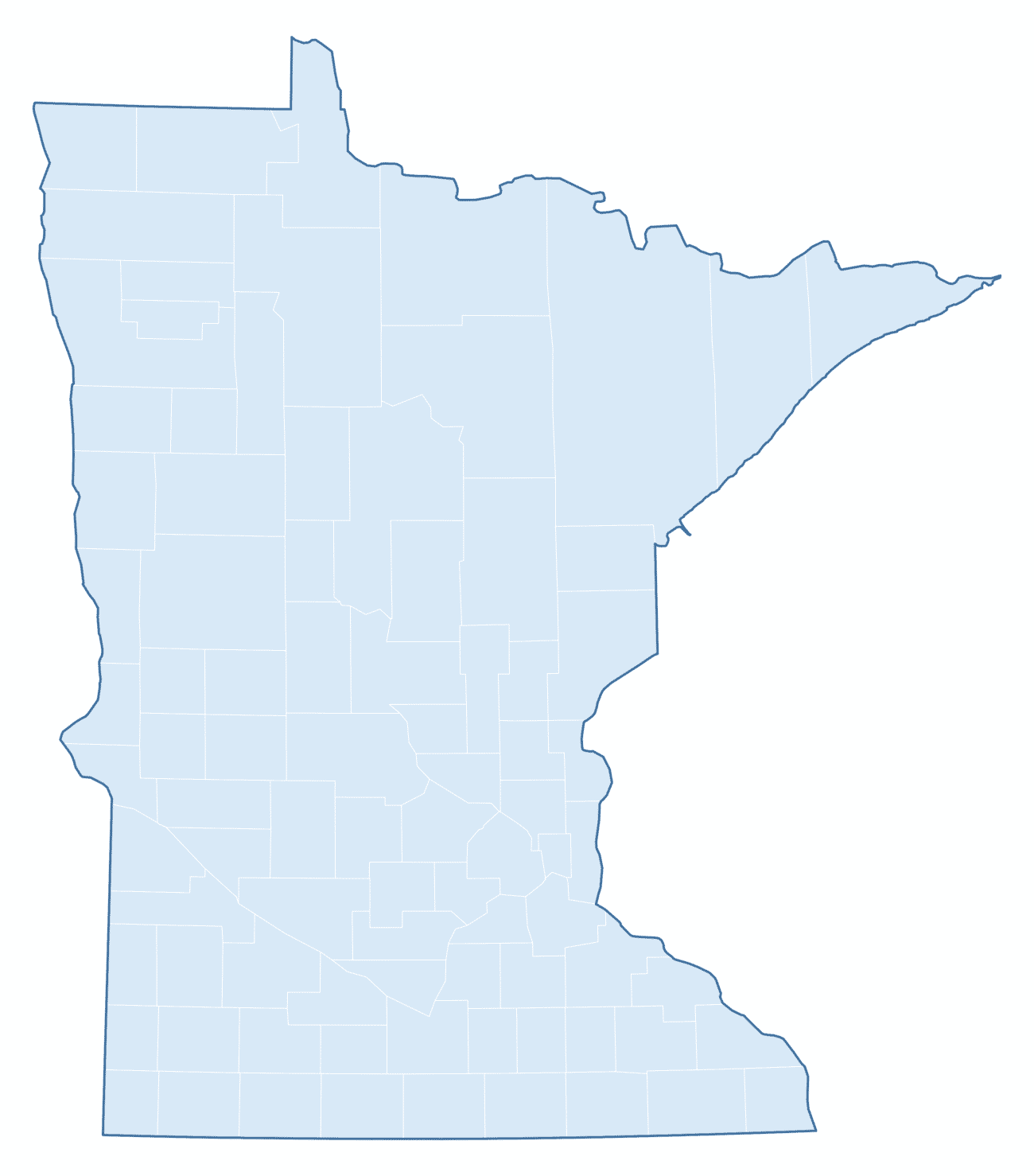 Blank Practice Map of Minnesota
