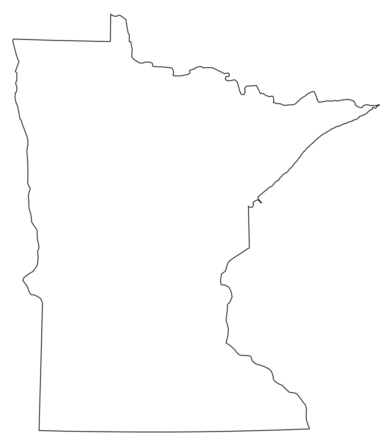 Blank Outline Map of Minnesota