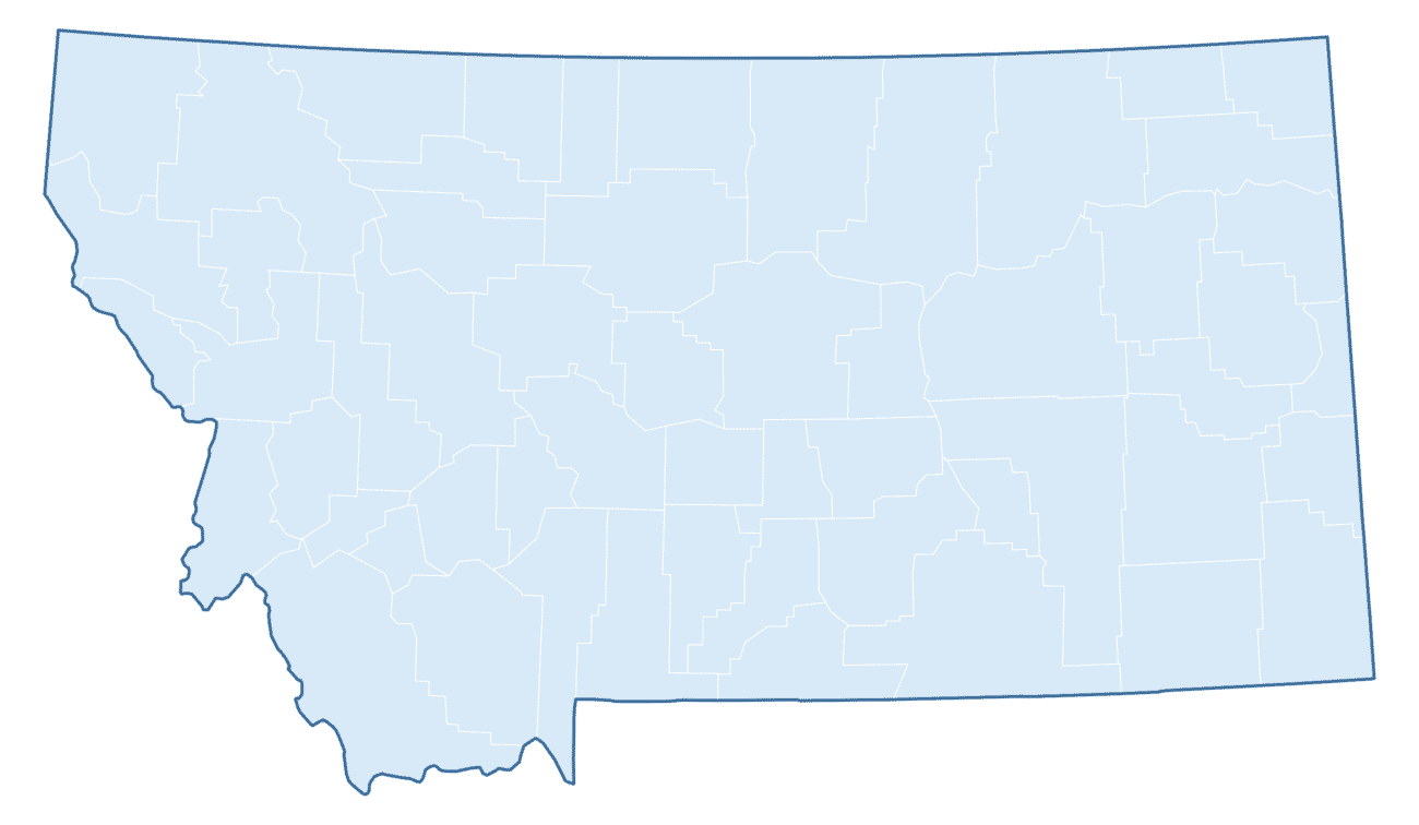 Blank Practice Map of Montana