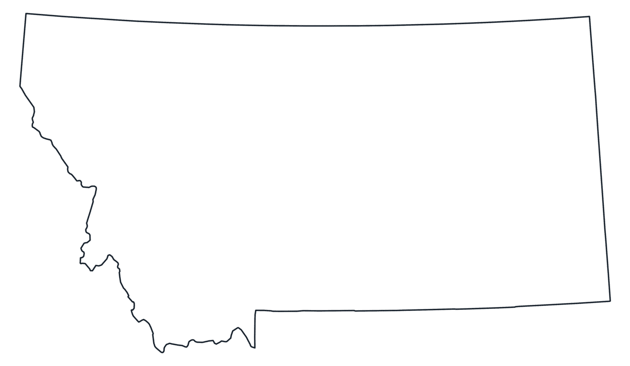 Blank Outline Map of Montana