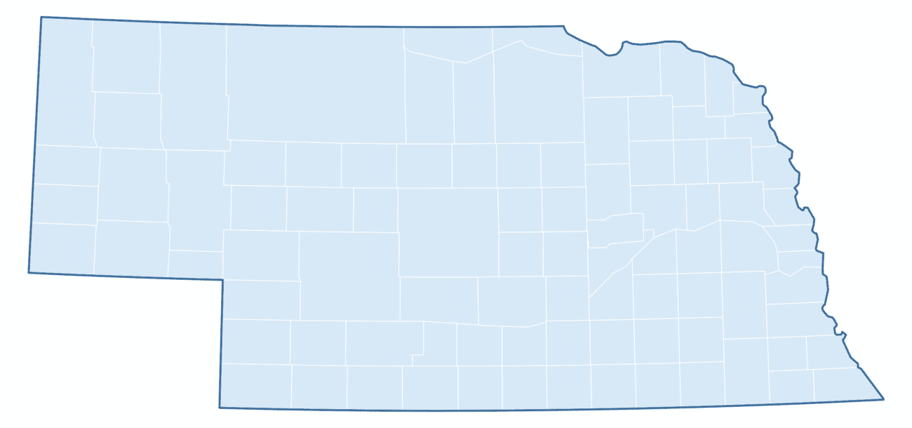 Blank Practice Map of Nebraska