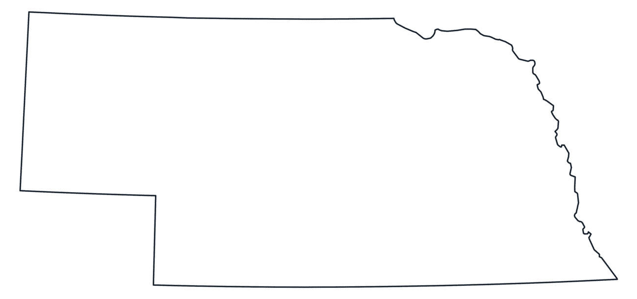 Blank Outline Map of Nebraska