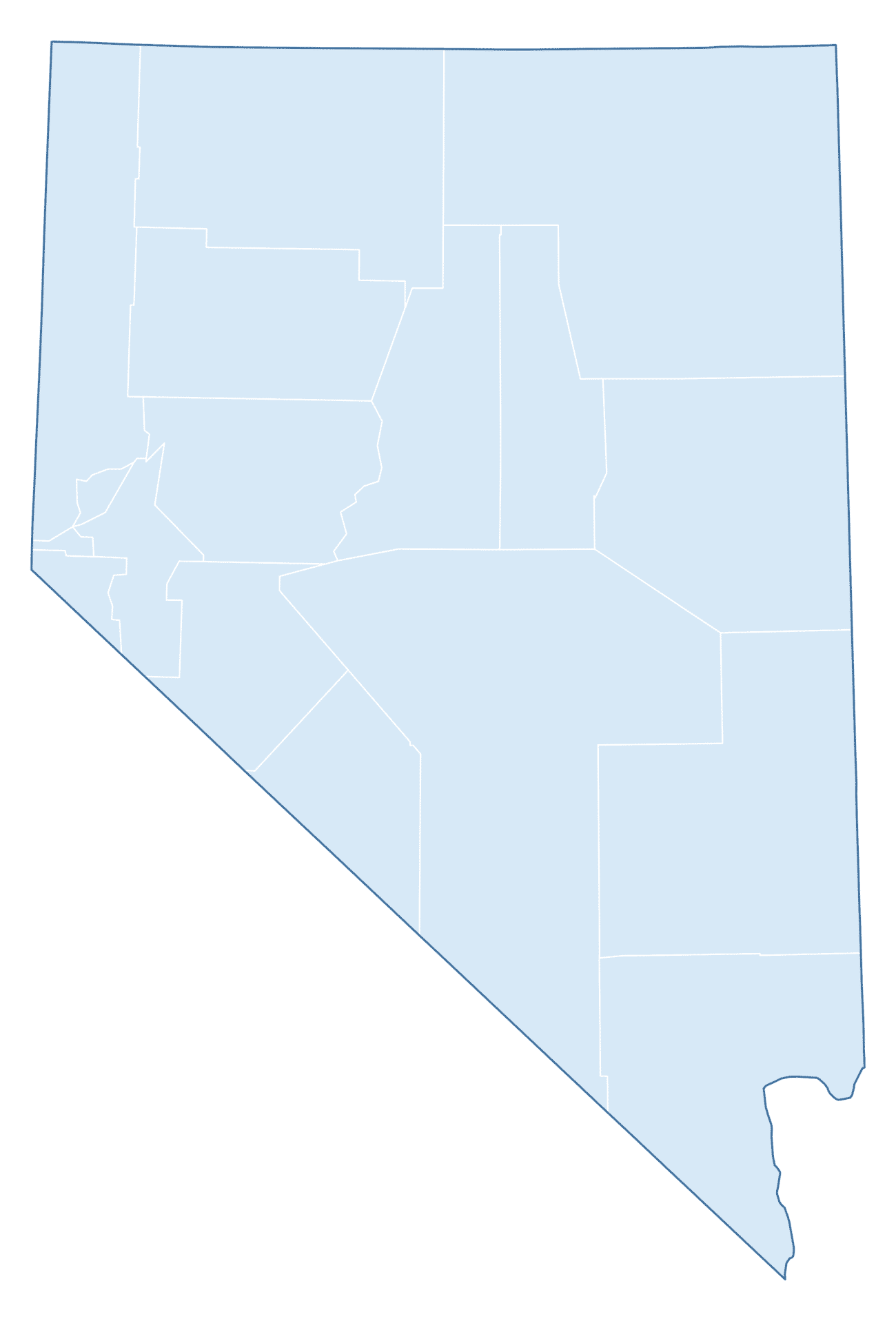 Blank Practice Map of Nevada