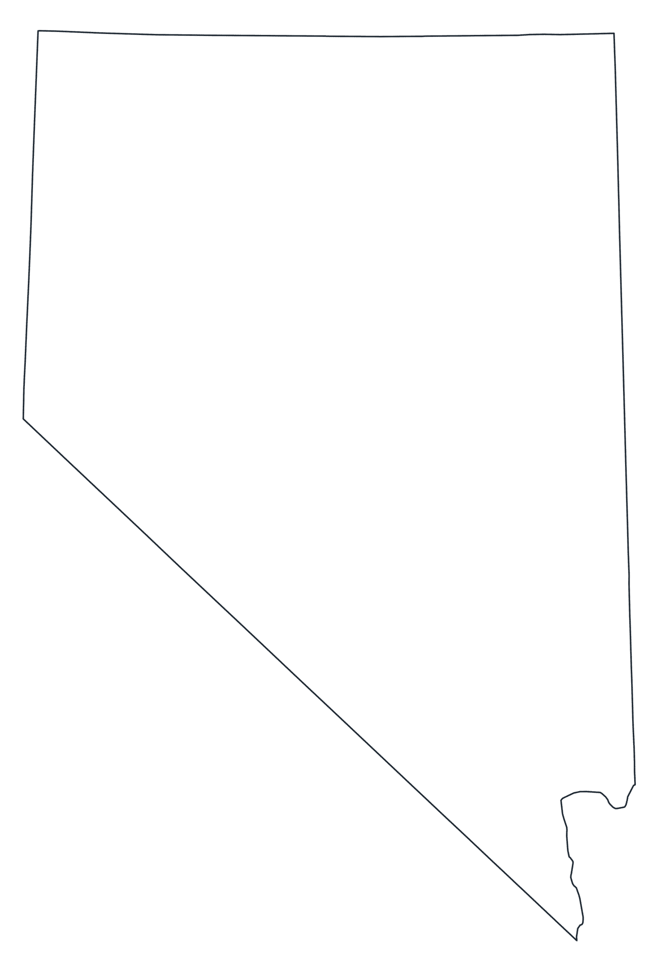 Blank Outline Map of Nevada