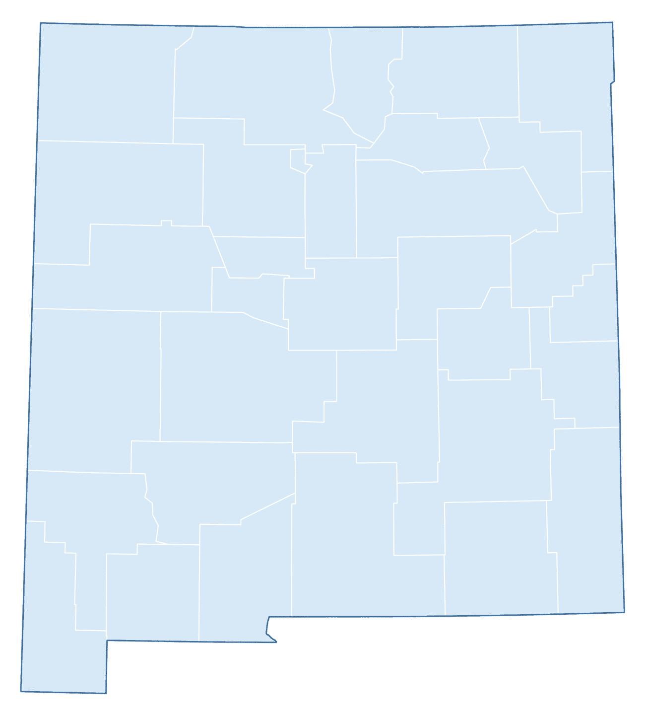 Blank Practice Map of New Mexico