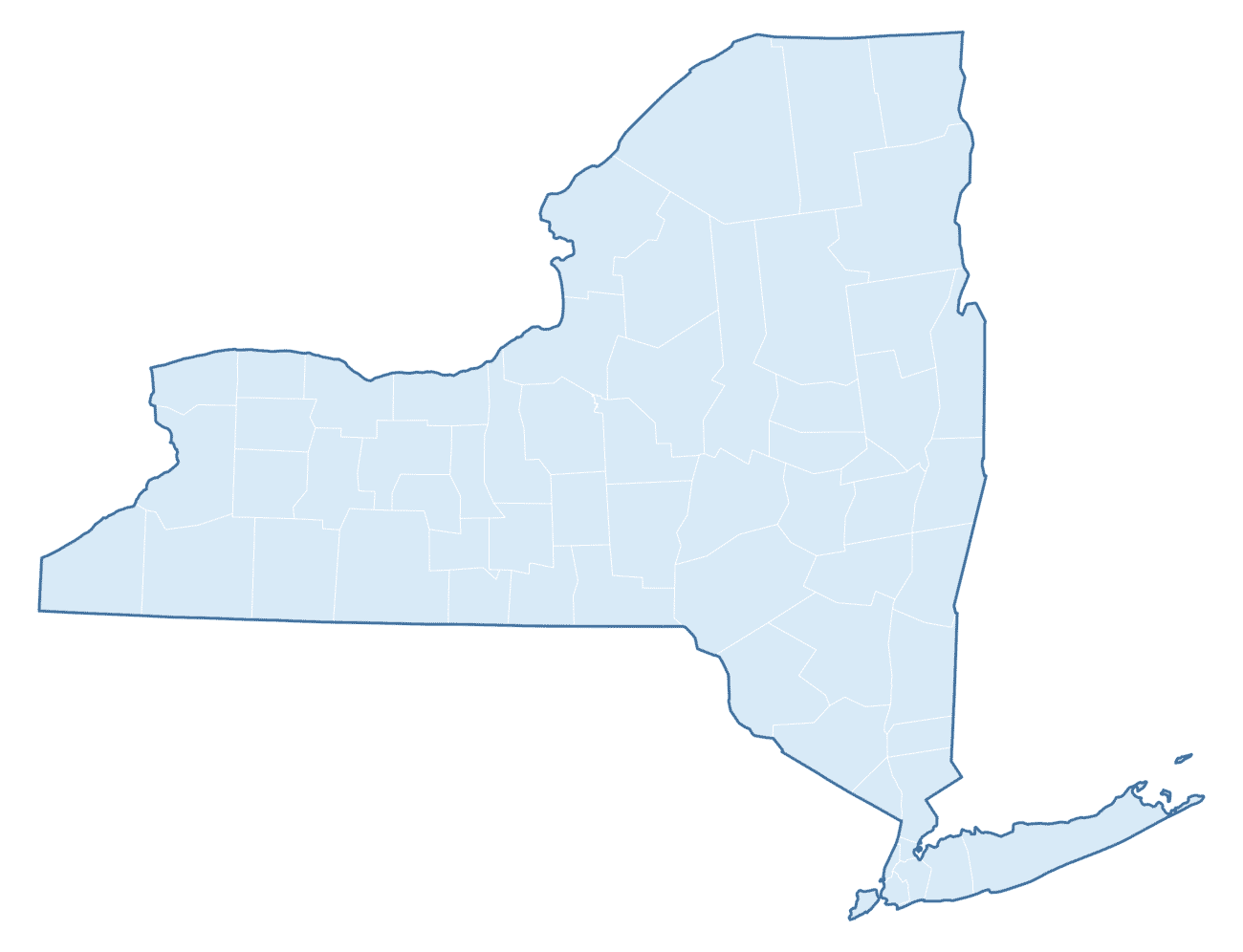 Blank Practice Map of New York