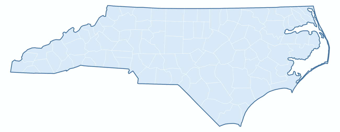 Blank Practice Map of North Carolina