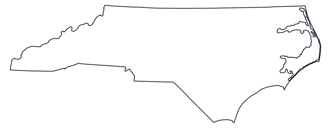 Blank Outline Map of North Carolina