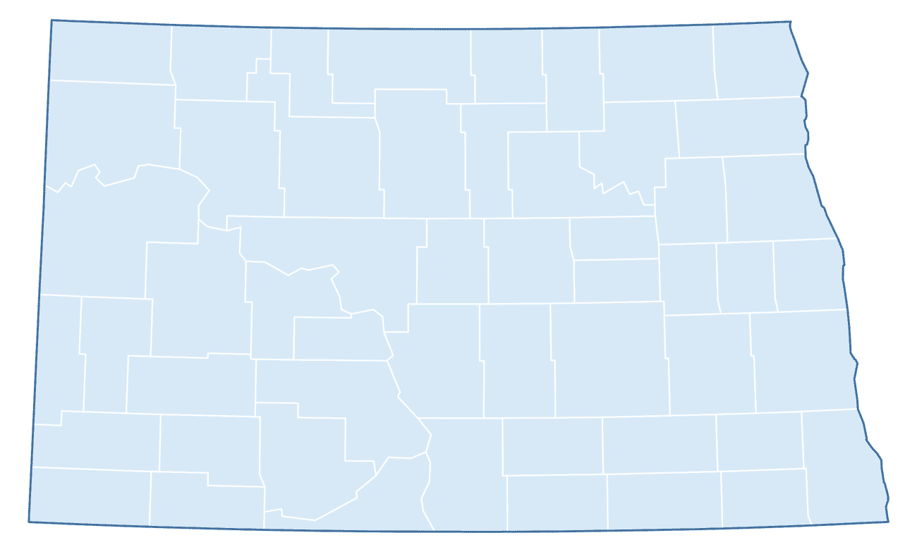 Blank Practice Map of North Dakota