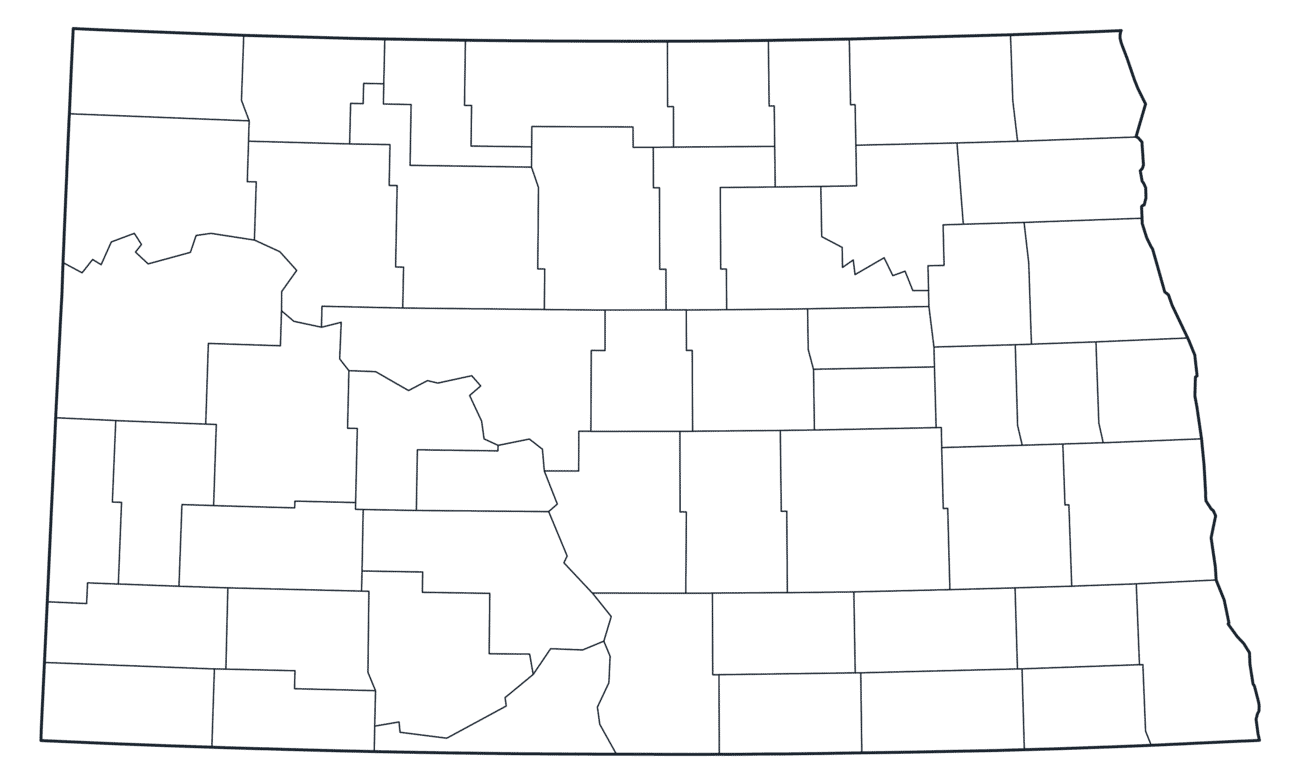 North Dakota County Map