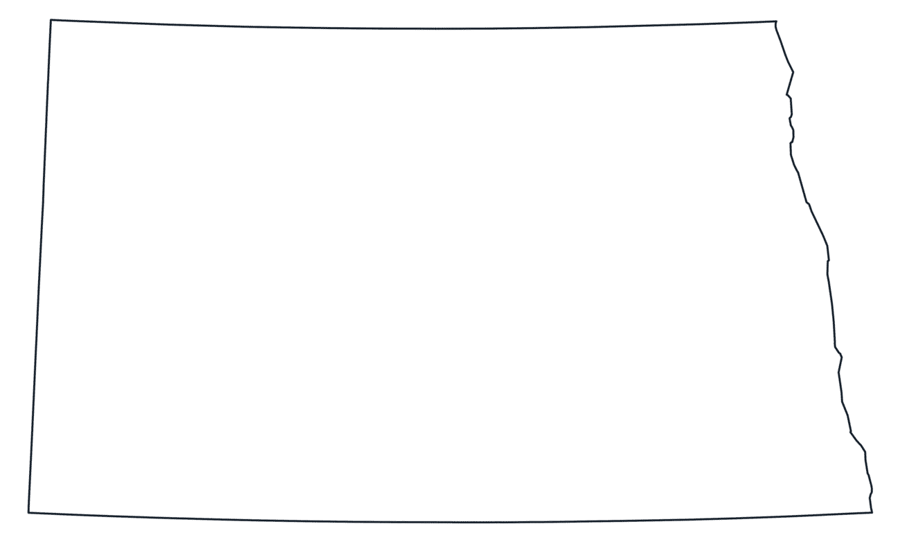 Blank Outline Map of North Dakota
