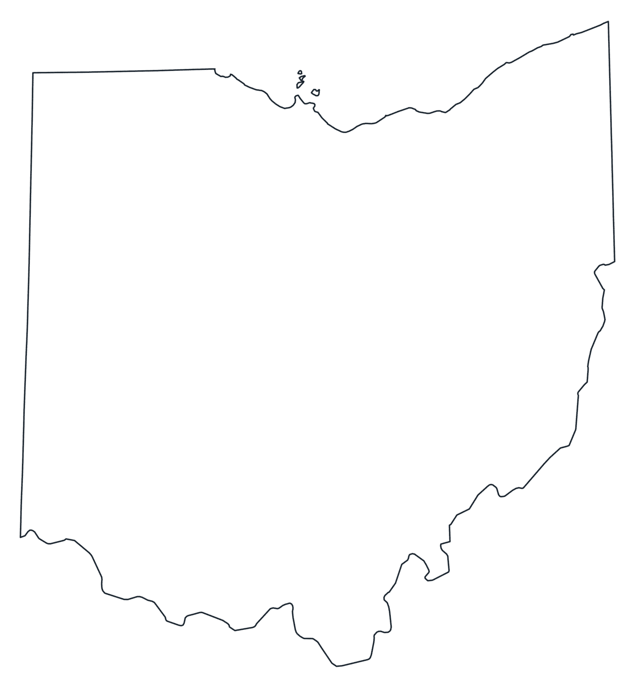 Blank Outline Map of Ohio
